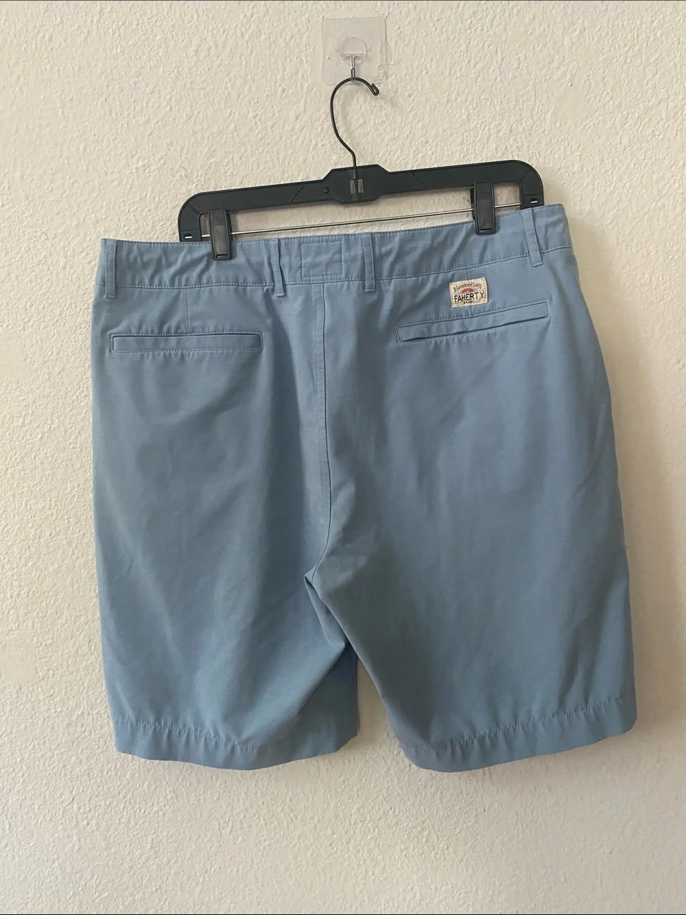Faherty All Day Shorts 5” Inseam Blue Button Fly Trouser Shorts Size 36